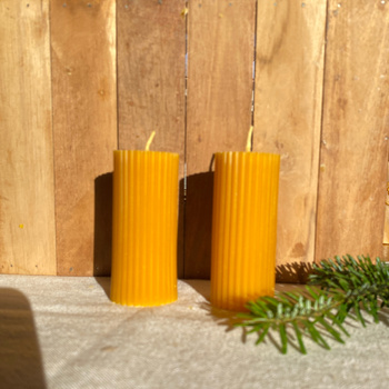 Zestaw świec kolędowych- małe walce w prążki