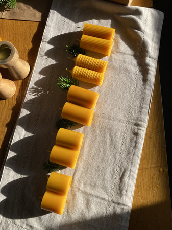 Zestaw świec kolędowych- małe walce w prążki