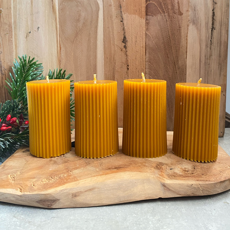 Zestaw świec adwentowych -  walce w prążki