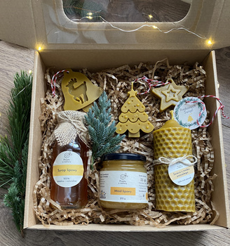 Zestaw świąteczny duży z syropem, miodem i dużym walcem - warianty