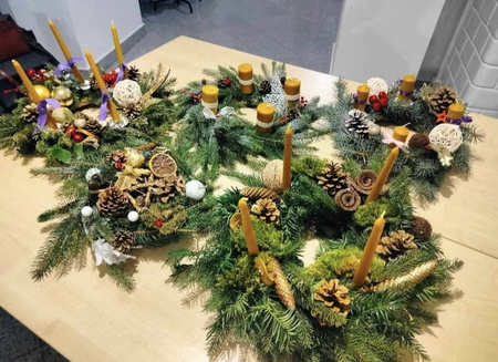 Zestaw świec adwentowych - gładkie walce + Adwentownik