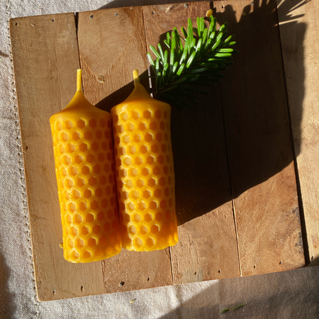 Zestaw świec kolędowych - małe walce plaster miodu