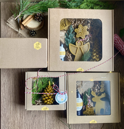 Zestaw świąteczny duży z syropem, miodem i dużym walcem - warianty