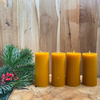 Zestaw świec adwentowych - małe walce w prążki + Adwentownik