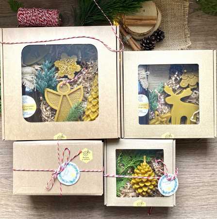 Zestaw świąteczny duży z syropem i świecami  - warianty