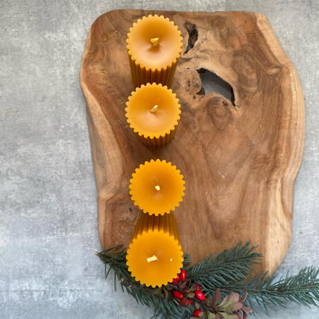 Zestaw świec adwentowych -  walce w prążki