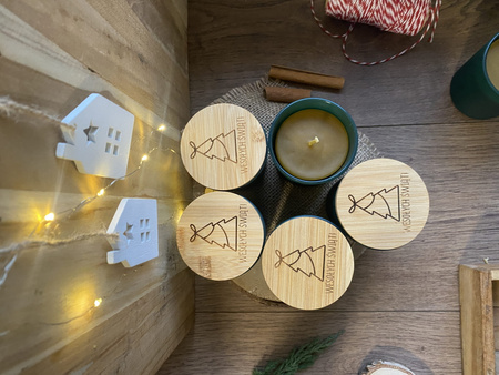 Świeca świąteczna w zielonym słoju 200 ml