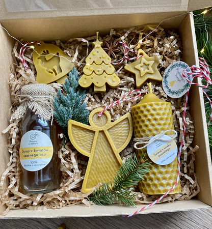 Zestaw świąteczny duży z aniołem i świecami- warianty