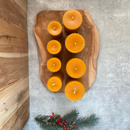Zestaw świec adwentowych - małe walce w prążki