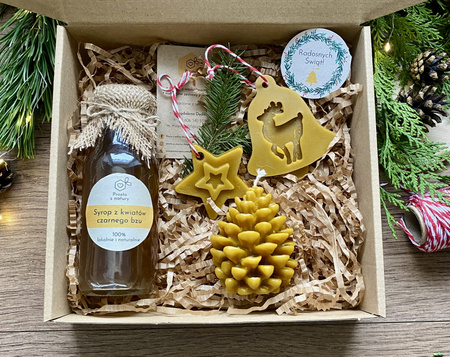Zestaw świąteczny średni z syropem i świecą - warianty