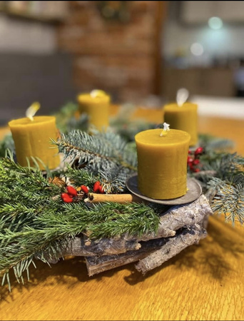 Zestaw świec adwentowych - walce z sercem