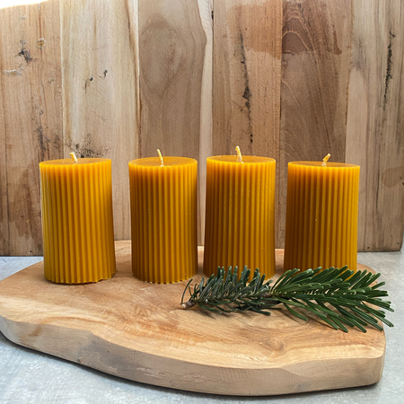 Zestaw świec adwentowych -  walce w prążki