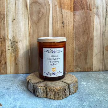 Świeca z drewnianym wieczkiem  200 ml