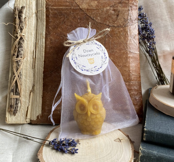 Świeca sowa w woreczku