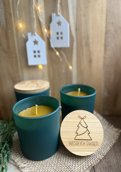 Świeca świąteczna w zielonym słoju 200 ml